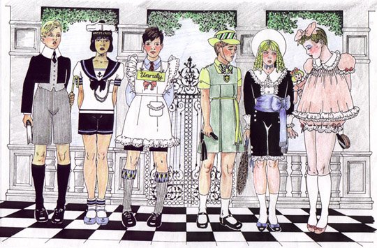 Мальчика переодели в платье аниме