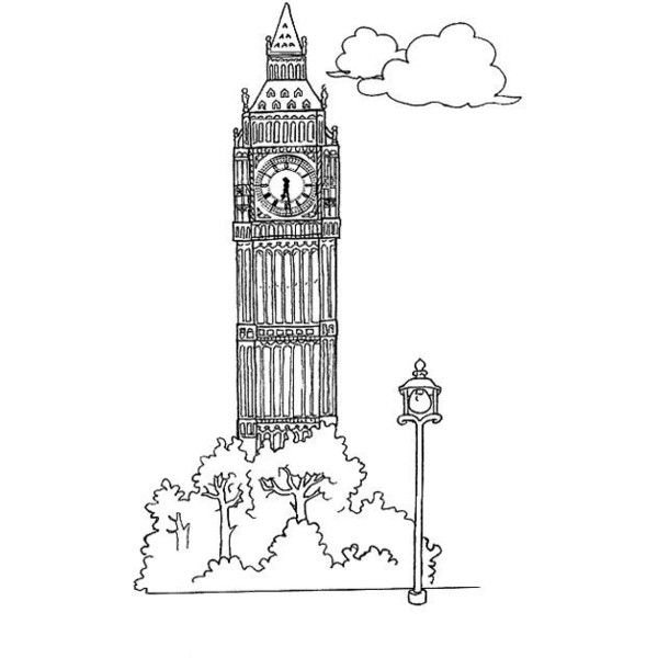 Раскраска Биг Бена в Лондоне
