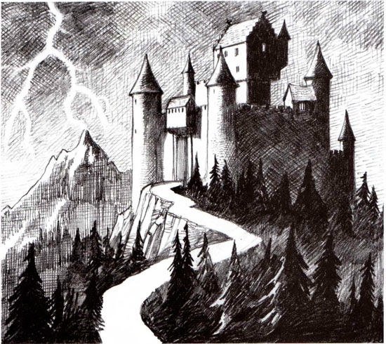 Замок Дракулы иллюстрация