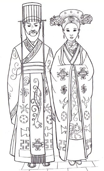 Эскиз древнего китайского костюма