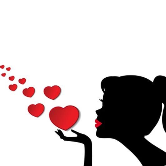 Воздушный поцелуй силуэт