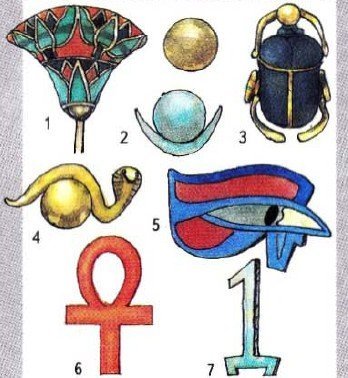 Древнеегипетские символы, Лотос, скарабей