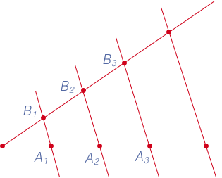 Теорема Фалеса чертеж