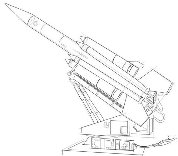 Военная ракета раскраска