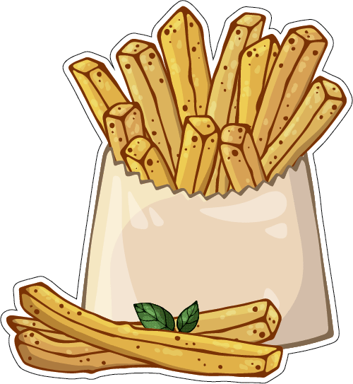 Наклейки картошка фри