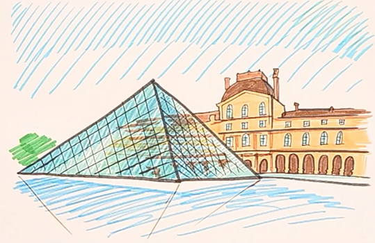 Музей Лувр рисунок