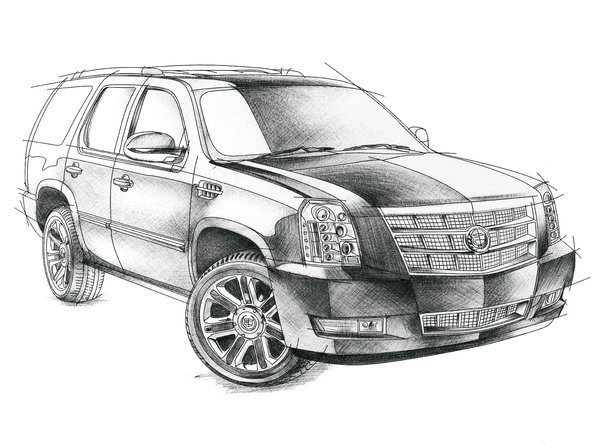 Кадиллак Эскалейд рисунок