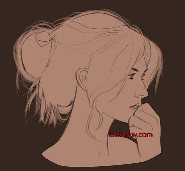 Девушка в профиль референс