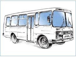 Раскраска автобус ПАЗ 3205