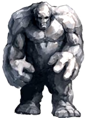 Каменный гигант на белом фоне