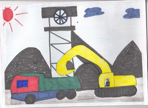 Рисунок про шахту детский