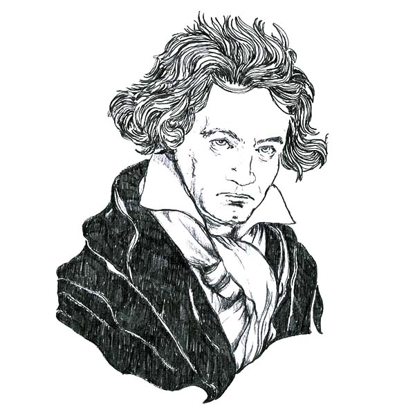 Людвиг Ван Бетховен черно белый