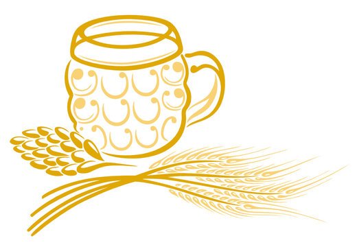 Хмель солод пиво вектор