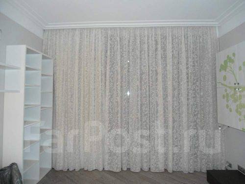 Тюль с мелким рисунком в зал