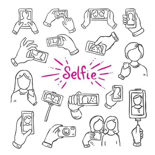 Селфи векторное изображение