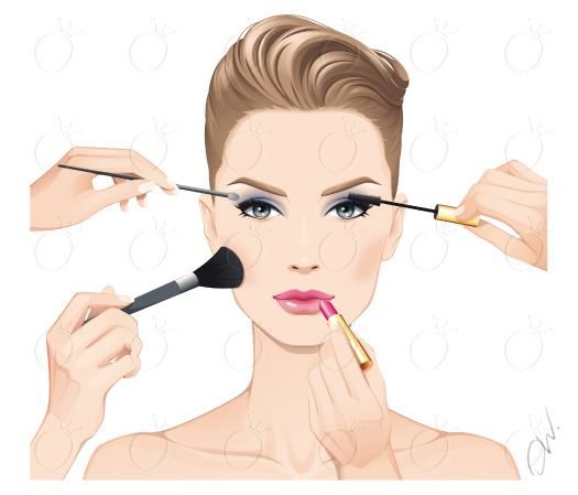 Макияж на прозрачном фоне