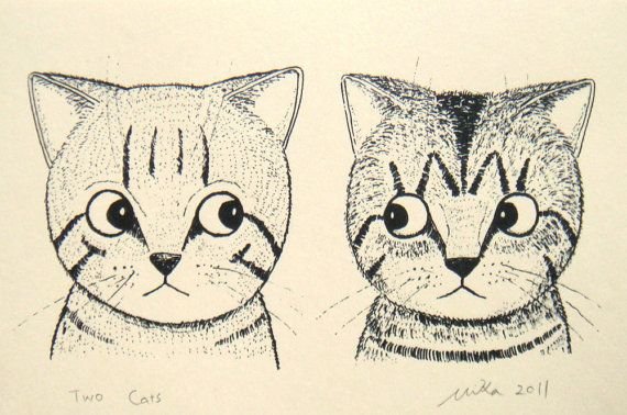 Нарисовать кошку карандашом