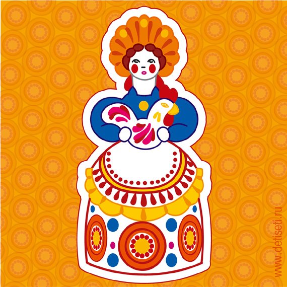 Дымковская Барыня раскраска для детей