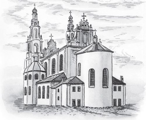 Софийский собор Полоцк черно белый
