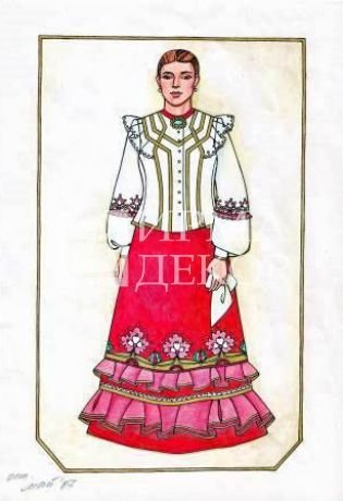 Эскиз костюма казачки