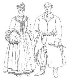 Раскраска Кубанские костюмы