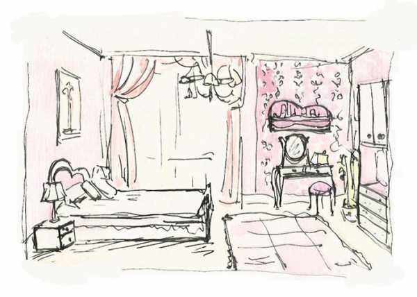 Современная комната для девочки рисунок