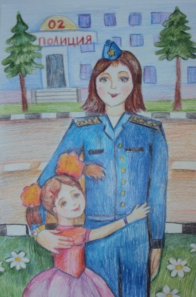 Рисование полиция девочка