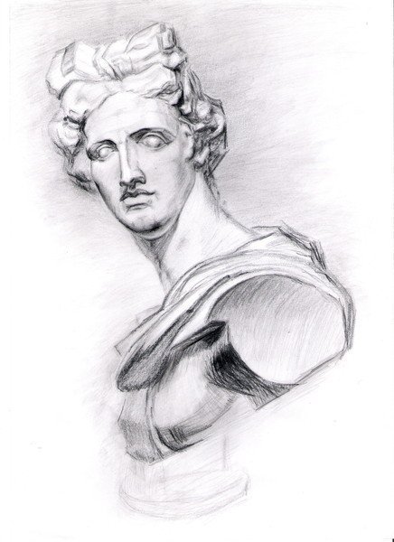 Гипсовая голова Венера Капуа рисунок