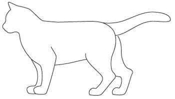Контур кошки сбоку