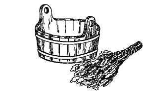 Банный веник раскраска