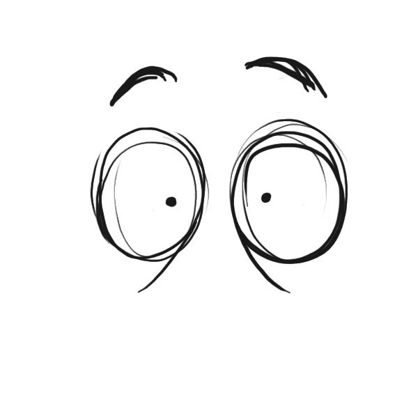 Удивленные глаза мультяшка