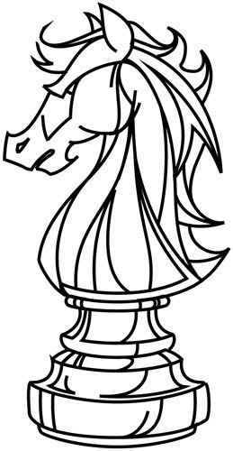 Шахматы конь рисунок (46 фото)