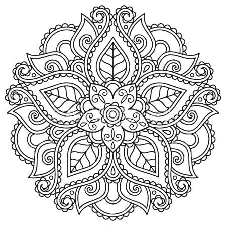Индийская Мандала раскраска