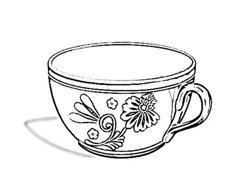 Раскраска Кружка Гжель для детей