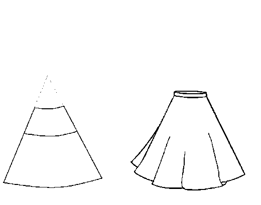 Эскизы конусной юбки