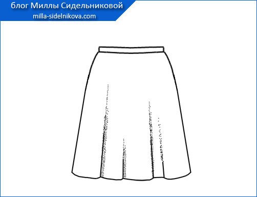Коническая юбка эскиз