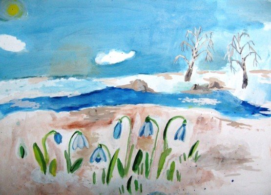 Весенний пейзаж детский