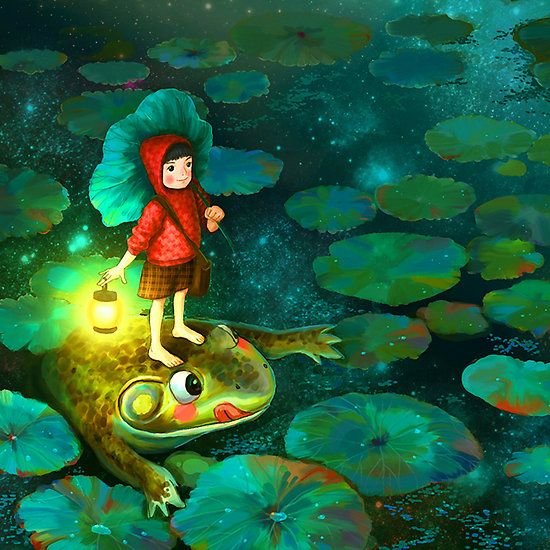Девочка с лягушкой арт фэнтези