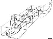 Человек лежит перспектива