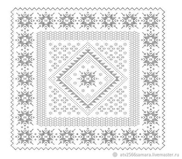 Оренбургский пуховый платок схема