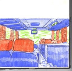 Нарисовать автобус внутри