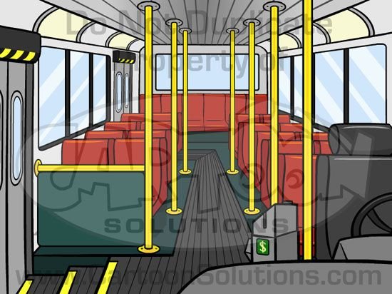 Нарисовать автобус изнутри