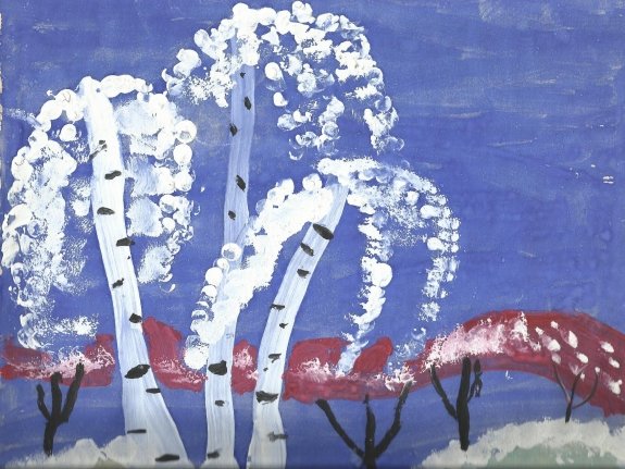 Рисование «деревья в инее» (т. с. Комарова, стр. 91)