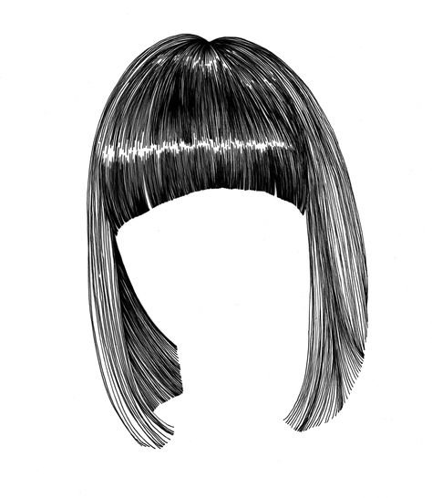 Волосы с челкой рисунок