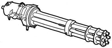 Пулемет Миниган рисунок