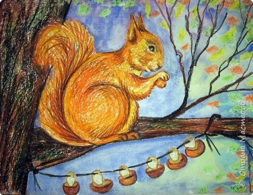 Рисование животные осенью