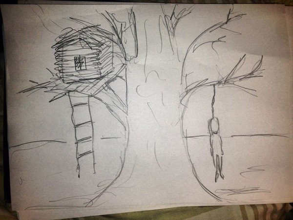 Человек на дереве иллюстрация