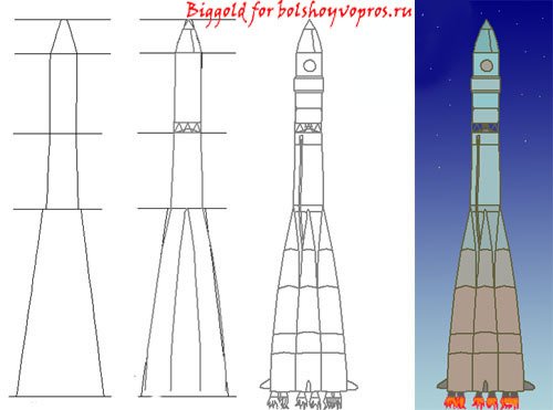 Как нарисовать ракету