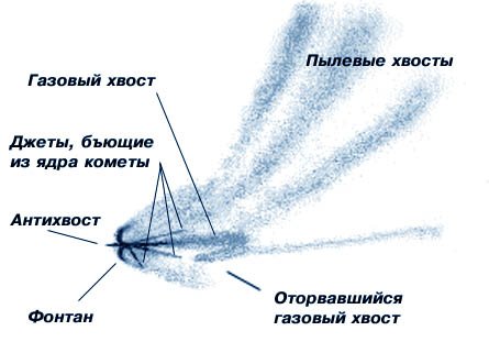 Строение кометы схема