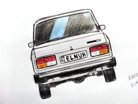 ВАЗ 2107 сзади рисунок